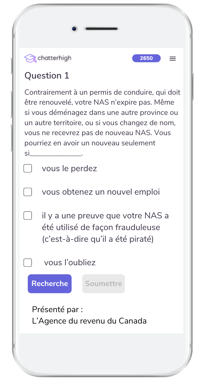 CRA French question phone
