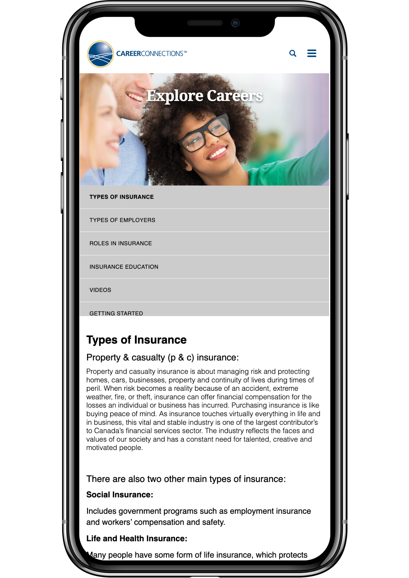 Insurance Career Connections Phone 2