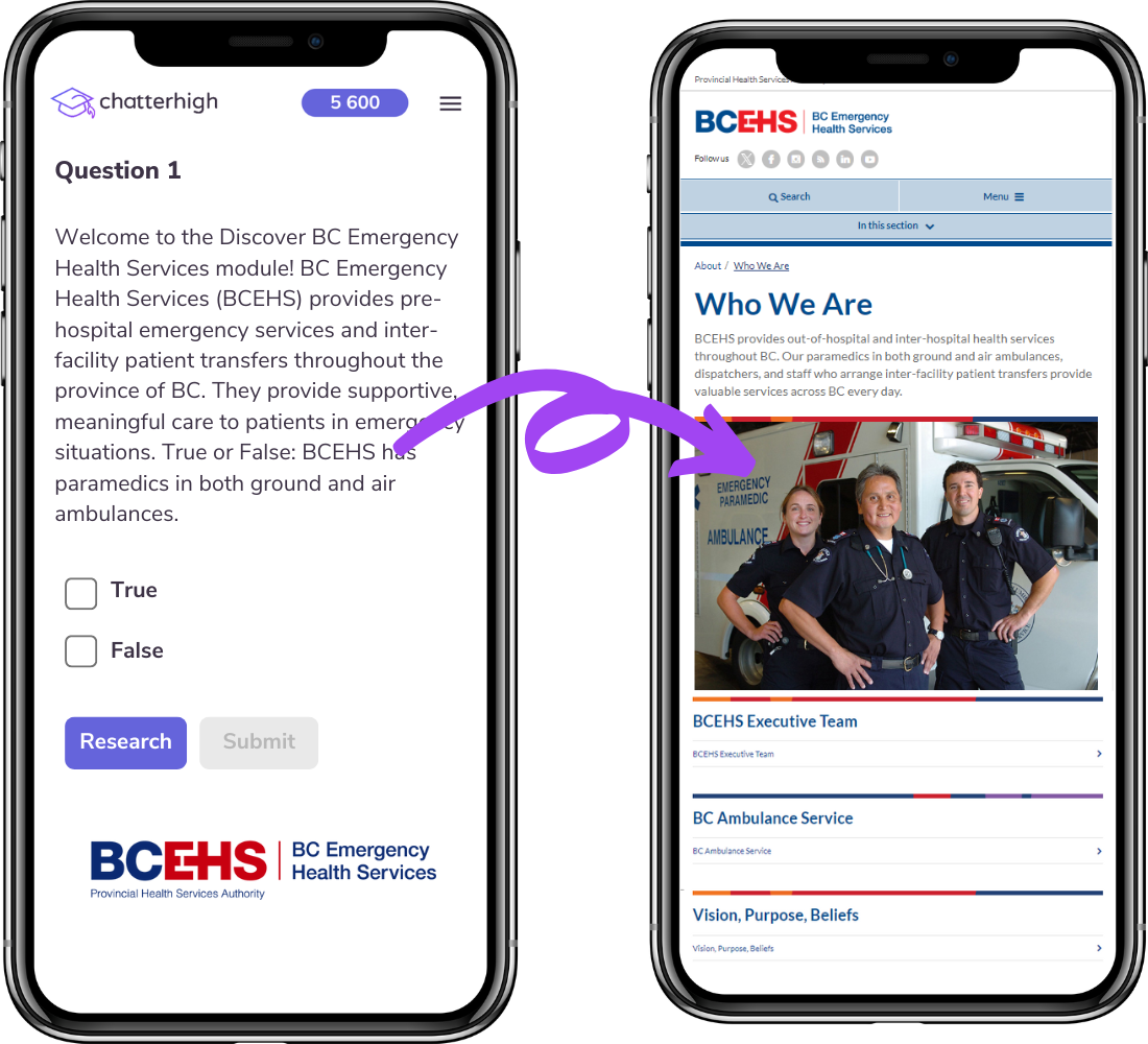 Connect to Careers in Care with BC Emergency Health Services - BC EHSCourse Two Phones