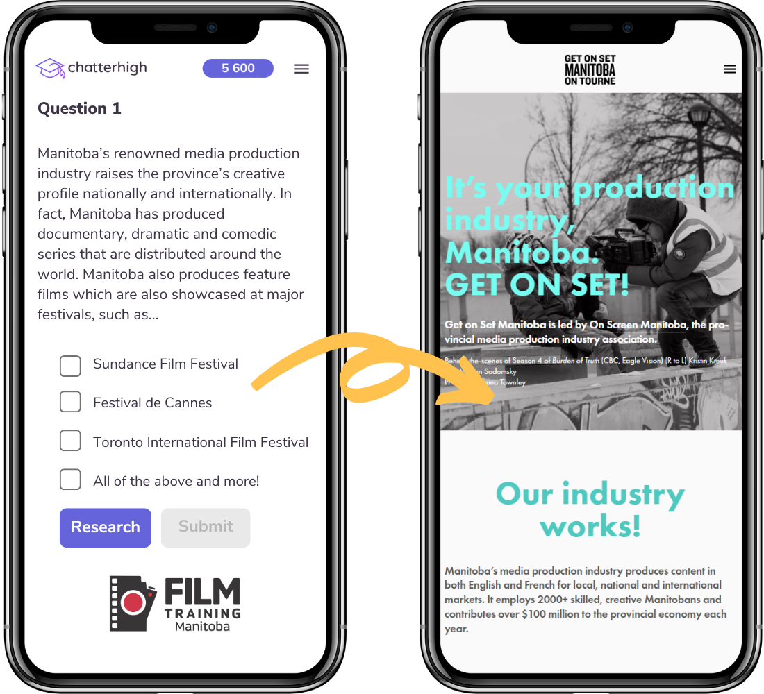 Manitoba Film Training Course Phones Graphics